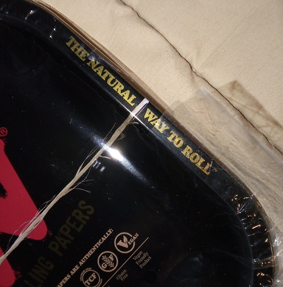 RAW Rolling Papers Black Metal Rolling Tray BRAND NEW 11” x 7” Organic Hemp - Picture 4 of 7